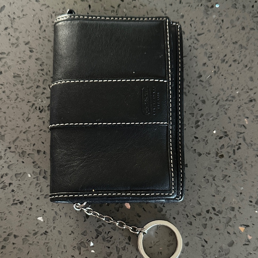 Coach Black Leather Key Holder Wallet